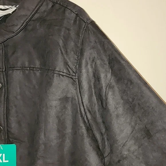 Boston Traders NWT Women's Black Faux Suede Sherpa Utility Trucker Jacket Sz XL - Picture 5 of 16
